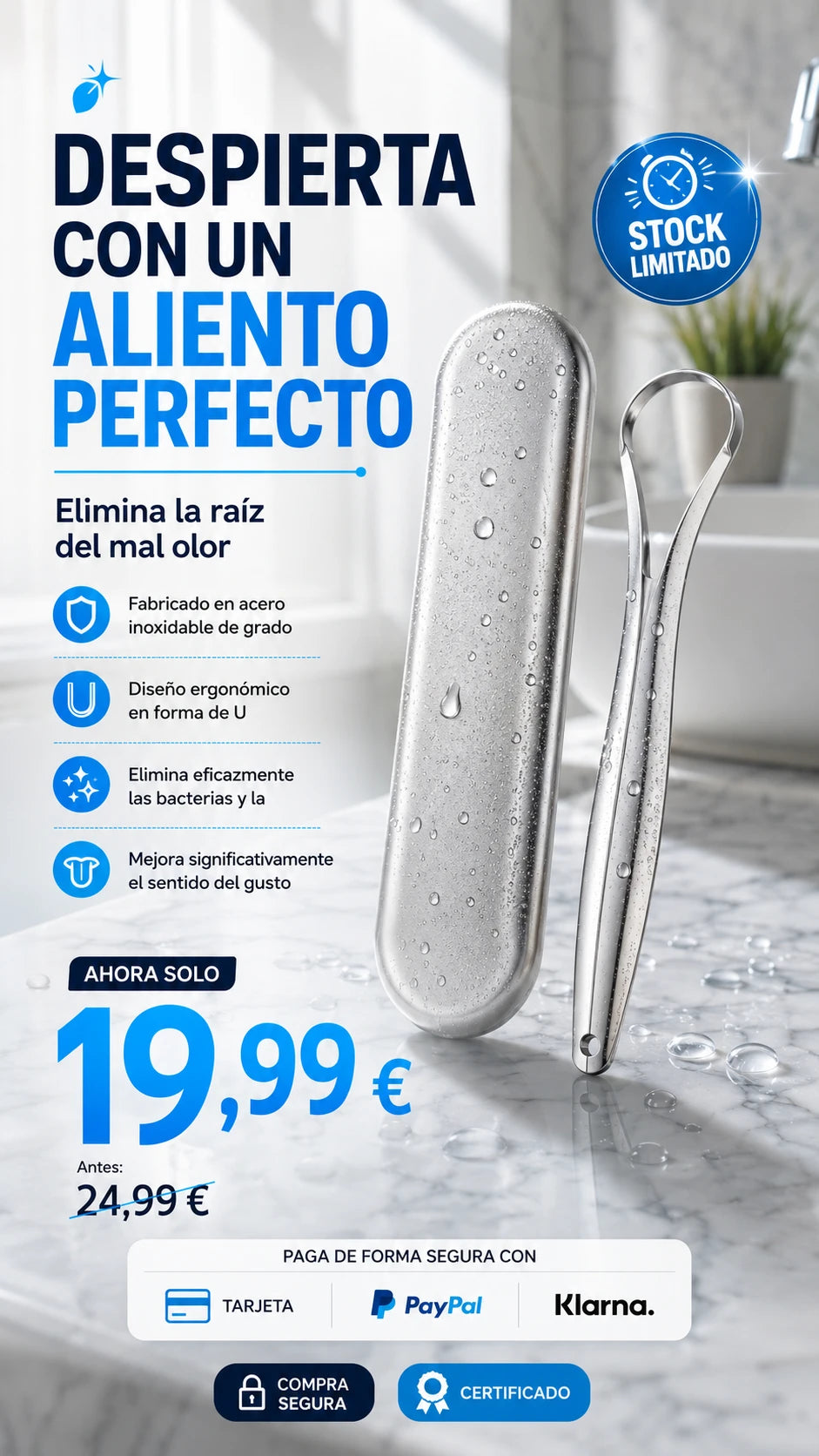 raspador de lengua para el mal aliento